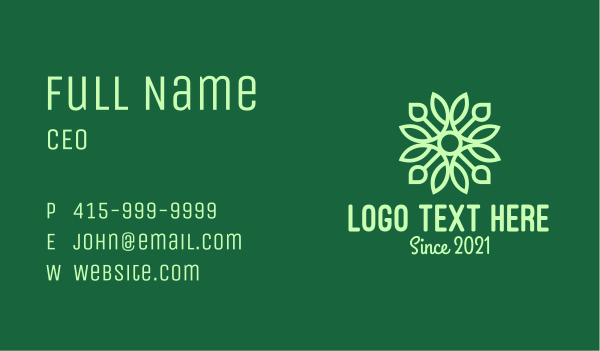 Green Floral Stained Glass Business Card Design Image Preview