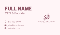 Elegant Floral Letter D Business Card Image Preview