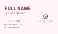 Elegant Floral Letter D Business Card Preview