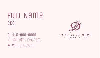 Elegant Floral Letter D Business Card Image Preview