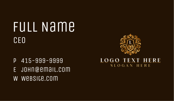 High End Hotel Crest Business Card Design Image Preview