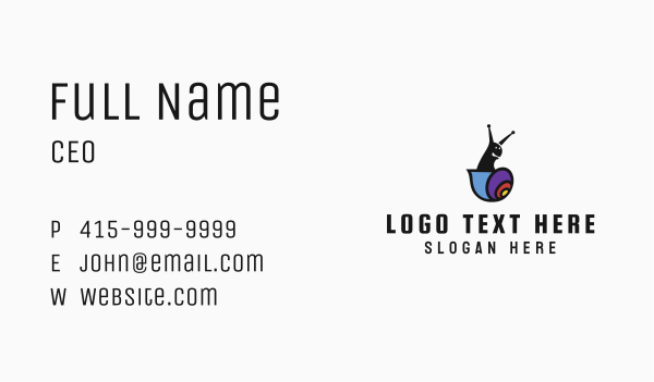 Colorful Snail Mascot  Business Card Design Image Preview