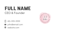 Watercolor Feminine Letter  Business Card Preview