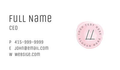 Watercolor Feminine Letter  Business Card Image Preview