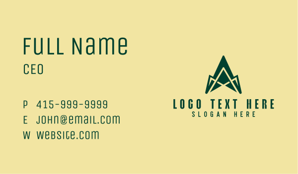Green Arrow Letter A Business Card Design Image Preview
