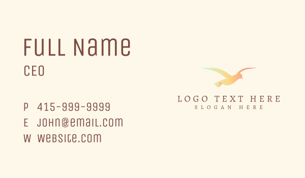Flying Bird Silhouette Business Card Design Image Preview