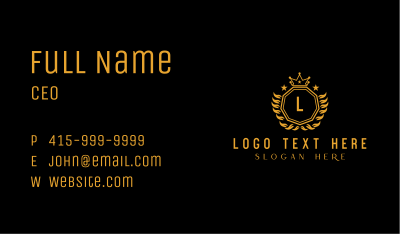 Golden Luxury Crown Letter Business Card Image Preview