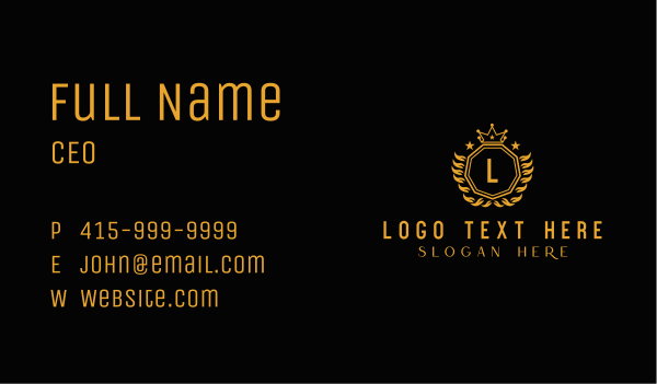 Golden Luxury Crown Letter Business Card Design Image Preview