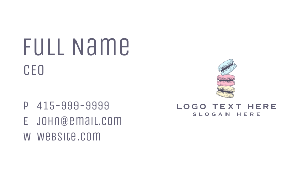 Sweet Macaron Dessert Business Card Design Image Preview