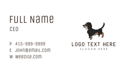 Dachshund Chewing Bone Business Card Image Preview