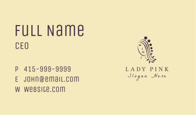 Hair Leaves Lady  Business Card Image Preview