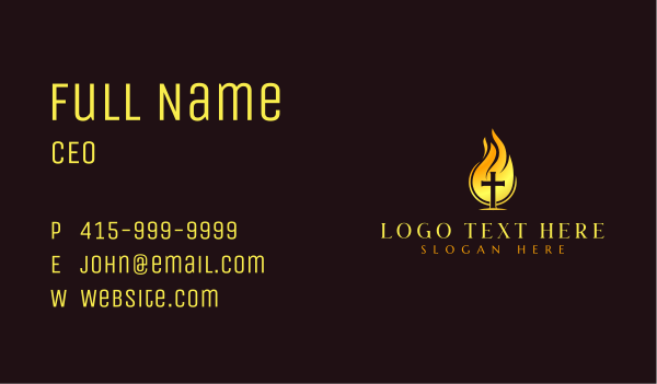 Holy Fire Cross Business Card Design Image Preview