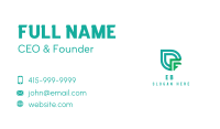 Green Leaf Letter F Business Card Image Preview
