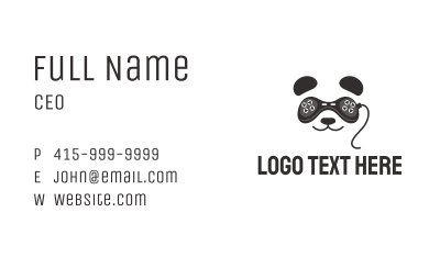Gamer Panda Eye Mask  Business Card