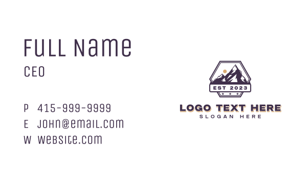 Summit Mountain Travel Business Card Design Image Preview