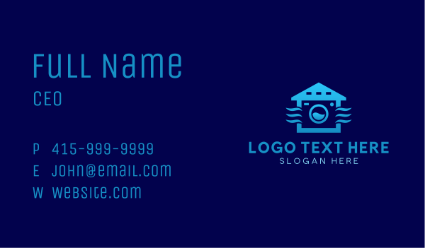 Blue Laundry Shop  Business Card Design Image Preview