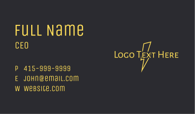 Thunder Bolt Wordmark  Business Card Image Preview