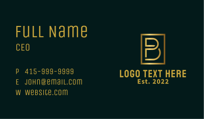 Luxury Monogram Letter B Business Card