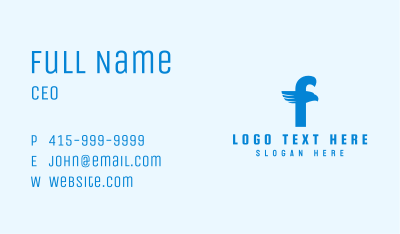Blue Eagle Letter F Business Card Image Preview