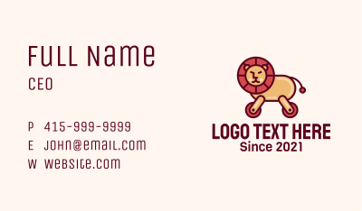 Wheeled Lion Toy Business Card Image Preview