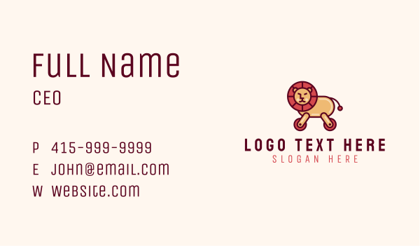 Wheeled Lion Toy Business Card Design Image Preview