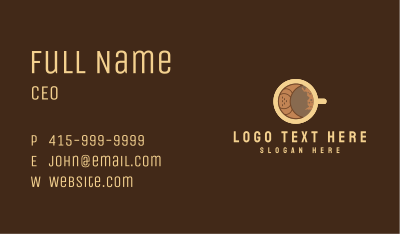 Croissant Coffee Latte Cup Business Card Image Preview