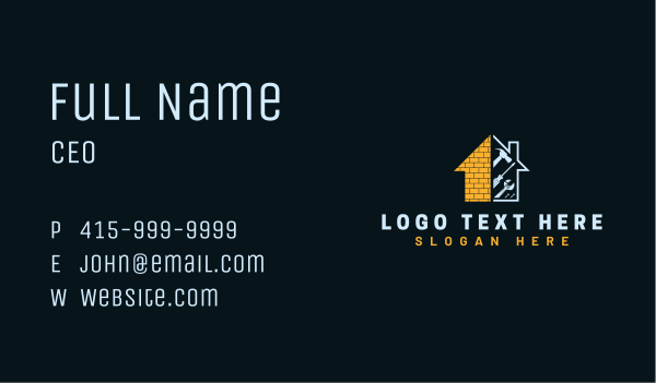 House Builder Contractor Business Card Design