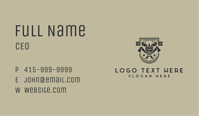 Viking Skull Axe Business Card Image Preview