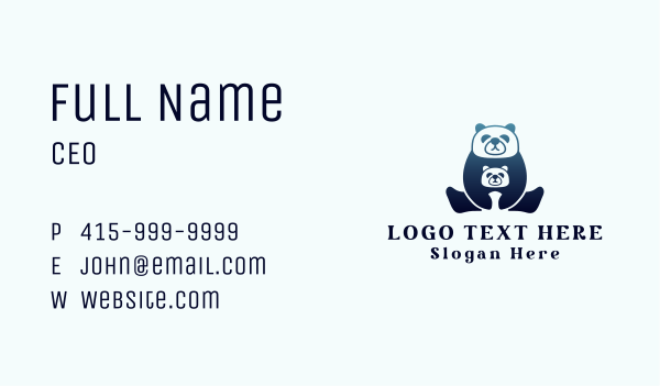 Gradient Panda Animal  Business Card Design Image Preview