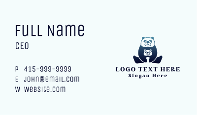 Gradient Panda Animal  Business Card Image Preview