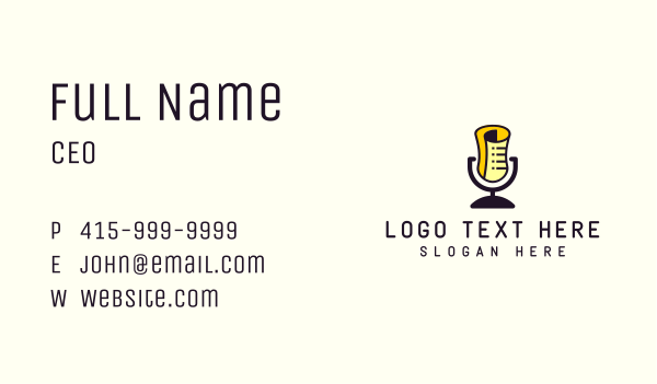 Newspaper Mic Talk Radio Business Card Design Image Preview