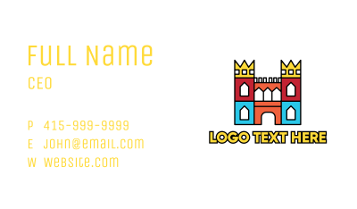 Colorful Polygon Castle Business Card Image Preview
