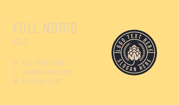 Beer Hops Wreath Distillery  Business Card Design Image Preview
