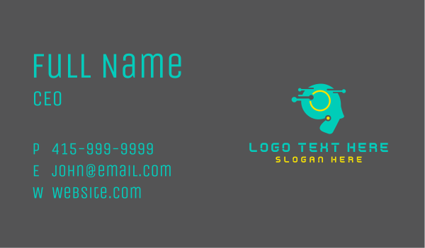 Artificial Intelligence Head Business Card Design Image Preview