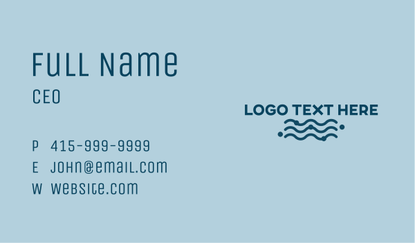 Ocean Waves Wordmark Business Card Design Image Preview