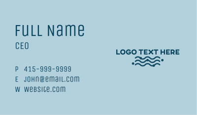 Ocean Waves Wordmark Business Card Image Preview