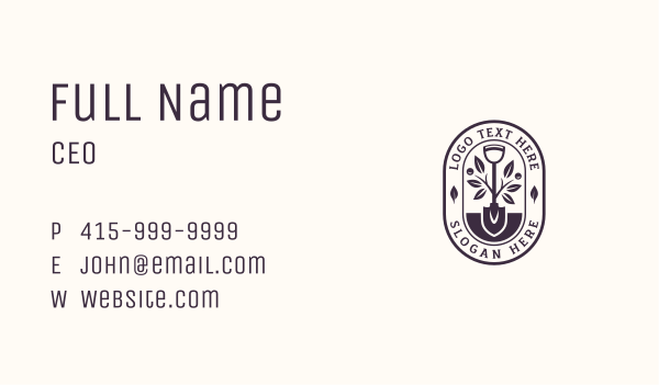 Garden Landscaping Shovel Business Card Design Image Preview