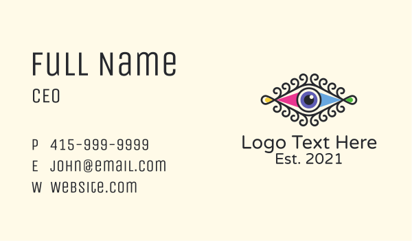 Stylish Colorful Eye Business Card Design Image Preview
