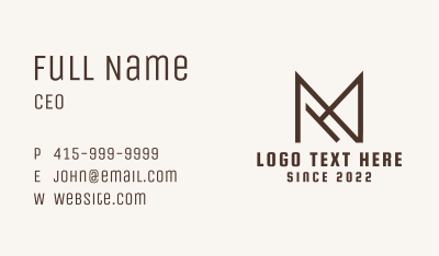 Letter M Agency Business Card
