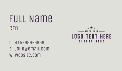 Wordmark Startup Store Business Card Image Preview