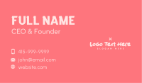 Girly Pink Wordmark Business Card Image Preview