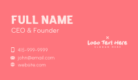 Girly Pink Wordmark Business Card Image Preview