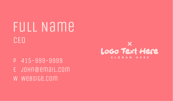 Girly Pink Wordmark Business Card Design Image Preview