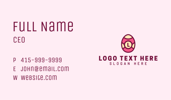 Easter Egg Lettermark  Business Card Design Image Preview