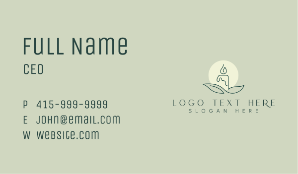 Leaves Candle Light Business Card Design Image Preview