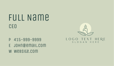 Leaves Candle Light Business Card Image Preview