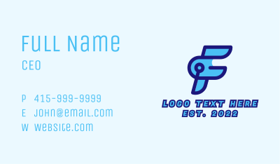 Technology Firm Letter F Business Card Image Preview