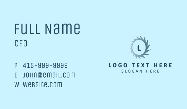 Circle Silver Saw Letter Business Card Design Image Preview