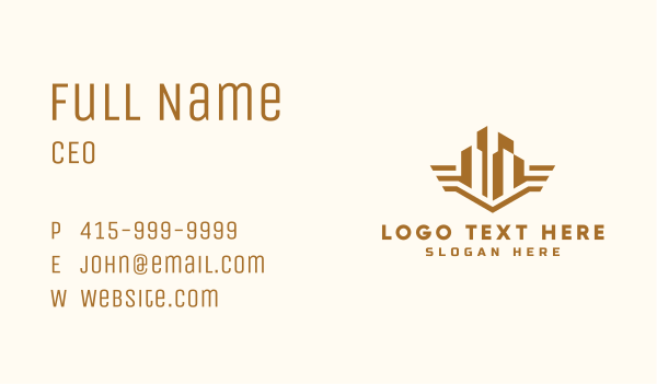 Real Estate Building Wings Business Card Design Image Preview