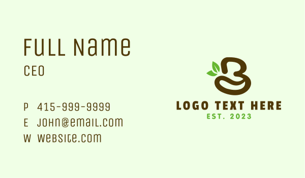 Organic Coffee Letter B Business Card Design Image Preview